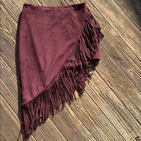 Express Dresses & Skirts - Express NTW fringe asymmetrical skirt
